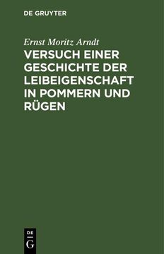 portada Versuch Einer Geschichte der Leibeigenschaft in Pommern und Rügen (in German)
