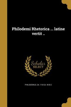 portada Philodemi Rhetorica ... latine vertit .. (in Latin)