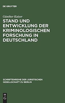 portada Stand und Entwicklung der Kriminologischen Forschung in Deutschland (in German)