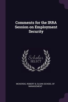 portada Comments for the IRRA Session on Employment Security (en Inglés)