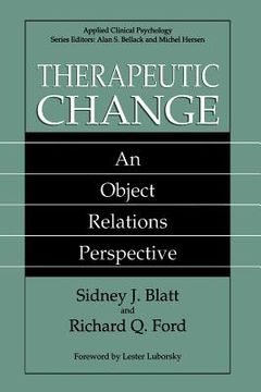 portada Therapeutic Change: An Object Relations Perspective (in English)