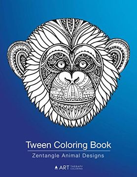 portada Tween Coloring Book: Zentangle Animal Designs: Detailed Zendoodle Pages for Boys, Girls, Ages 8-12, Stress Relieving Intricate Drawings, Colouring Sheets for Relaxation, Creative art Activity 