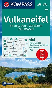 portada Kompass Wanderkarte 837 Vulkaneifel, Bitburg, Daun, Gerolstein, Zell (Mosel) 1: 50. 000 (in German)