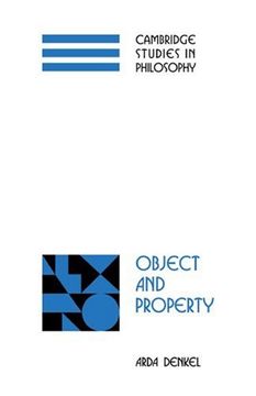 portada Object and Property (Cambridge Studies in Philosophy) (in English)