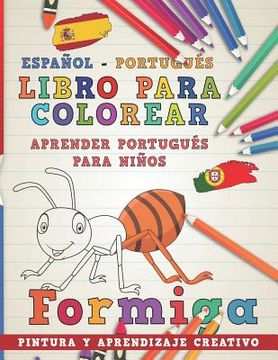 portada Libro Para Colorear Español - Portugués I Aprender Portugués Para Niños I Pintura Y Aprendizaje Creativo