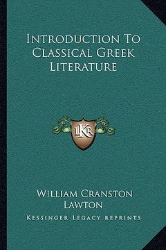 portada introduction to classical greek literature (en Inglés)