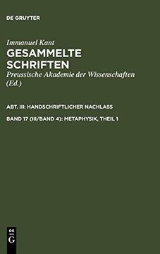 portada Metaphysik, Theil 1 (en Alemán)