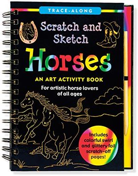 portada Scratch & Sketch Horses (Trace-Along) (en Inglés)