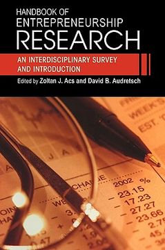 portada handbook of entrepreneurship research: an interdisciplinary survey and introduction (en Inglés)