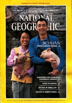 portada National Geographic. Vol. 168, Nº 3. September 1985. Central Plains Sichuan Humboldt Kansas Eritrea Jason`S Voyage