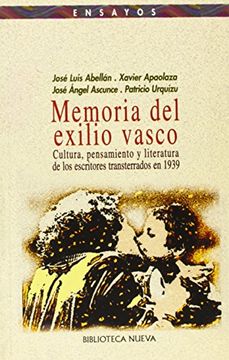portada Memoria del Exilio Vasco: Cultura, Pensamiento y Literatura de los Escritores Transterrados en 1939 (in Spanish)