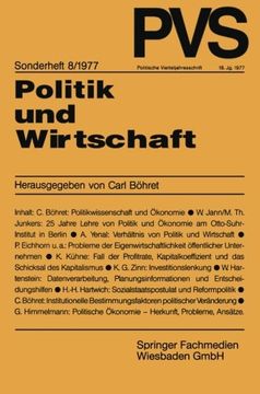 portada Politik und Wirtschaft: Festschrift für Gert von Eynern (Politische Vierteljahresschrift Sonderhefte) (German Edition)