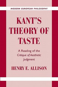 portada Kant's Theory of Taste Paperback: A Reading of the Critique of Aesthetic Judgment (Modern European Philosophy) (in English)