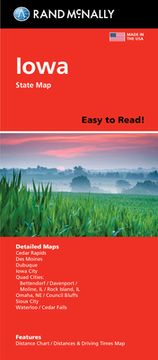 portada Rand Mcnally Easy to Read Folded Map: Iowa State map (en Inglés)