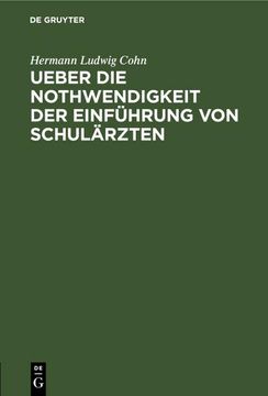 portada Ueber die Nothwendigkeit der Einführung von Schulärzten (in German)
