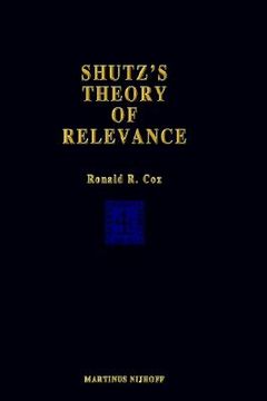 portada schutz s theory of relevance: a phenomenological critique (en Inglés)