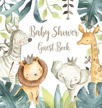 portada Safari Baby Shower Guest Book (Hardcover) (en Inglés)