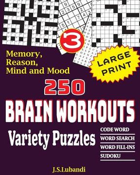 portada 250 Brain Workouts Variety Puzzles (en Inglés)