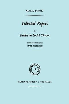 portada Collected Papers II: Studies in Social Theory (in English)