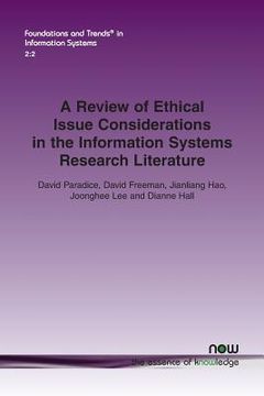 portada A Review of Ethical Issue Considerations in the Information Systems Research Literature (en Inglés)