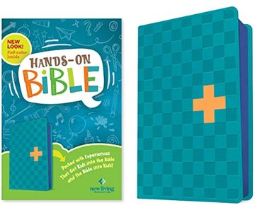 portada Nlt Hands-On Bible, Third Edition (Leatherlike, Blue Check Cross) (in English)