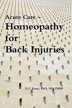 portada acute care - homeopathy for back injuries (en Inglés)