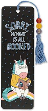 portada Sorry, my Night is all Booked Beaded Bookmark 