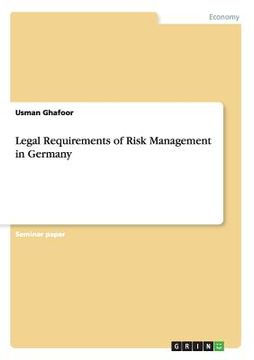 portada Legal Requirements of Risk Management in Germany (en Inglés)