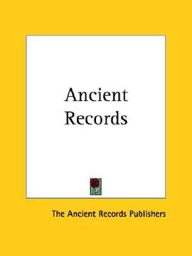 portada ancient records (en Inglés)