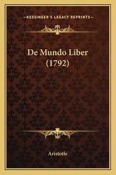 portada De Mundo Liber (1792) (in Latin)