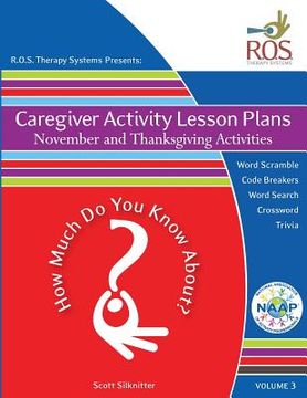 portada Caregiver Activity Lesson Plans: November and Thanksgiving Activities (en Inglés)