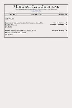 portada Midwest Law Journal, Vol. XXV, No. 1, Spring 2011 (in English)