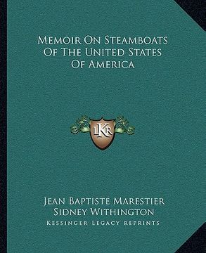 portada memoir on steamboats of the united states of america (en Inglés)