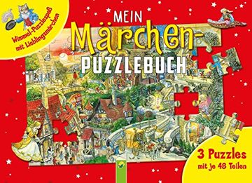 portada Mein Märchen-Puzzlebuch mit 3 Puzzles mit je 48 Teilen: Wimmel-Puzzlespaß mit Lieblingsmärchen für Kinder ab 5 Jahren (en Alemán)