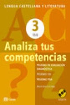 portada Analiza tus competencias. Lengua castellana y Literatura 3 ESO (Cuadernos ESO) (in Spanish)