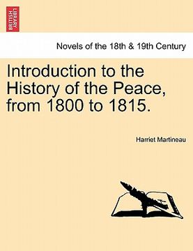 portada introduction to the history of the peace, from 1800 to 1815.
