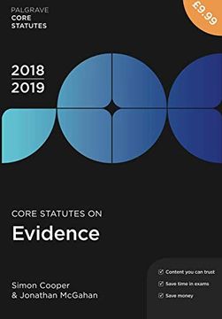 portada Core Statutes on Evidence 2018-19 (Macmillan Core Statutes) (en Inglés)