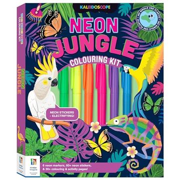portada Kaleidoscope Colouring kit Neon Jungle (en Inglés)