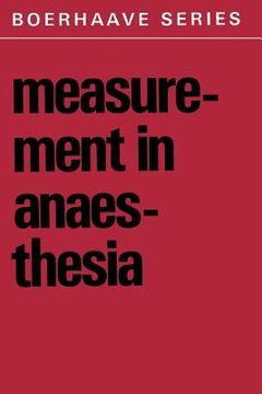 portada Measurement in Anaesthesia (en Inglés)