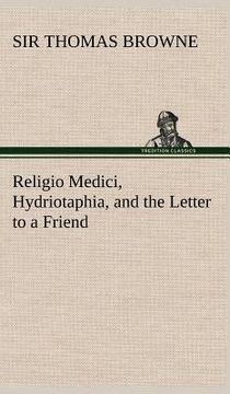 portada religio medici, hydriotaphia, and the letter to a friend
