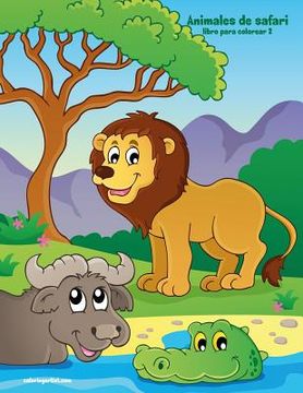 portada Animales de safari libro para colorear 2