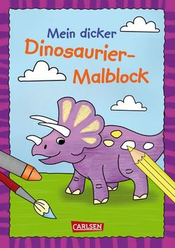 portada Mein Dicker Dinosaurier-Malblock: Mit Tollen Extras: Mandalas, Malen-Nach-Zahlen, Türschild, Geburtstagskarten | für Kinder ab 4 Jahren