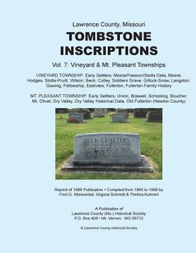 portada Lawrence County Missouri Tombstone Inscriptions Vol. 7 