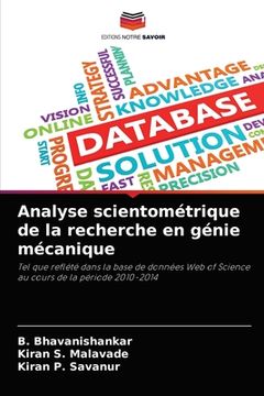 portada Analyse scientométrique de la recherche en génie mécanique