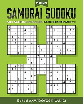 portada Samurai Sudoku Puzzle Book: 500 Medium Puzzles Overlapping Into 100 Samurai Styl 