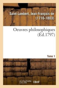 portada Oeuvres Philosophiques. Tome 1 (in French)