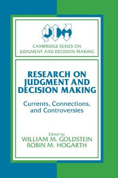 portada Research on Judgment and Decision Making Paperback: Currents, Connections, and Controversies (Cambridge Series on Judgment and Decision Making) 