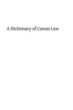 portada A Dictionary of Canon Law (in English)