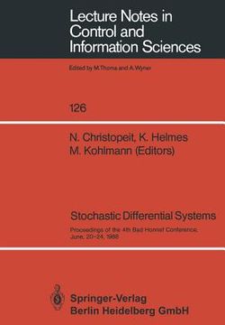 portada stochastic differential systems: proceedings of the 4th bad honnef conference, june, 20-24, 1988