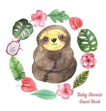 portada Sloth Baby Shower guest book (en Inglés)